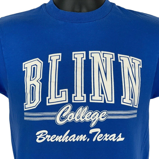 Blinn College Brenham Texas Vintage 80s T Shirt Small Buccaneers USA Mens Blue
