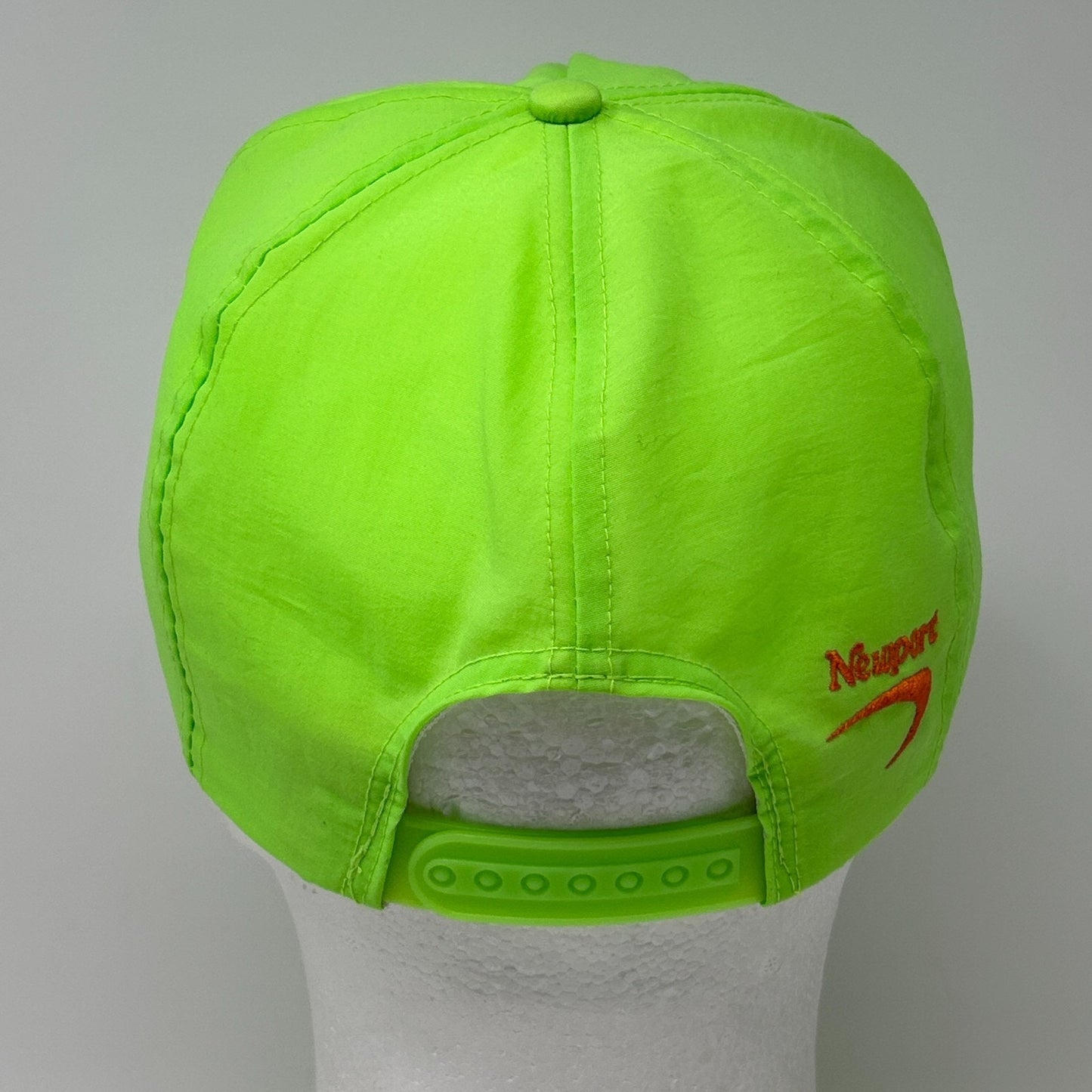 Vintage 90s Newport Cigarettes Hat Baseball Cap Nylon Snapback Neon Green