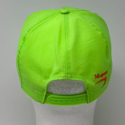 Vintage 90s Newport Cigarettes Hat Baseball Cap Nylon Snapback Neon Green