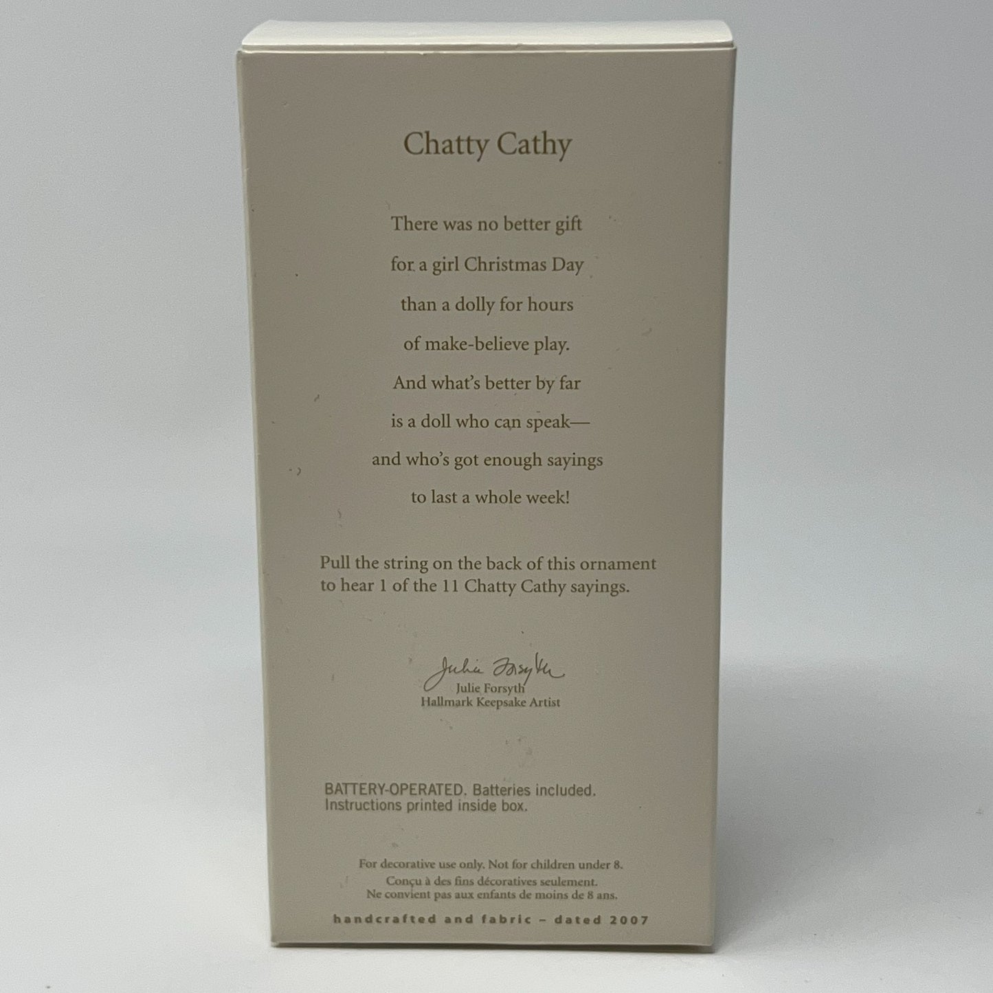 Chatty Cathy The Talking Doll Hallmark Keepsake Christmas Ornament 2006 Vintage