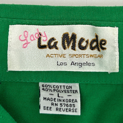 Vintage 80s Capri Isles Golf Club Womens Polo Shirt Venice Florida Green L Large