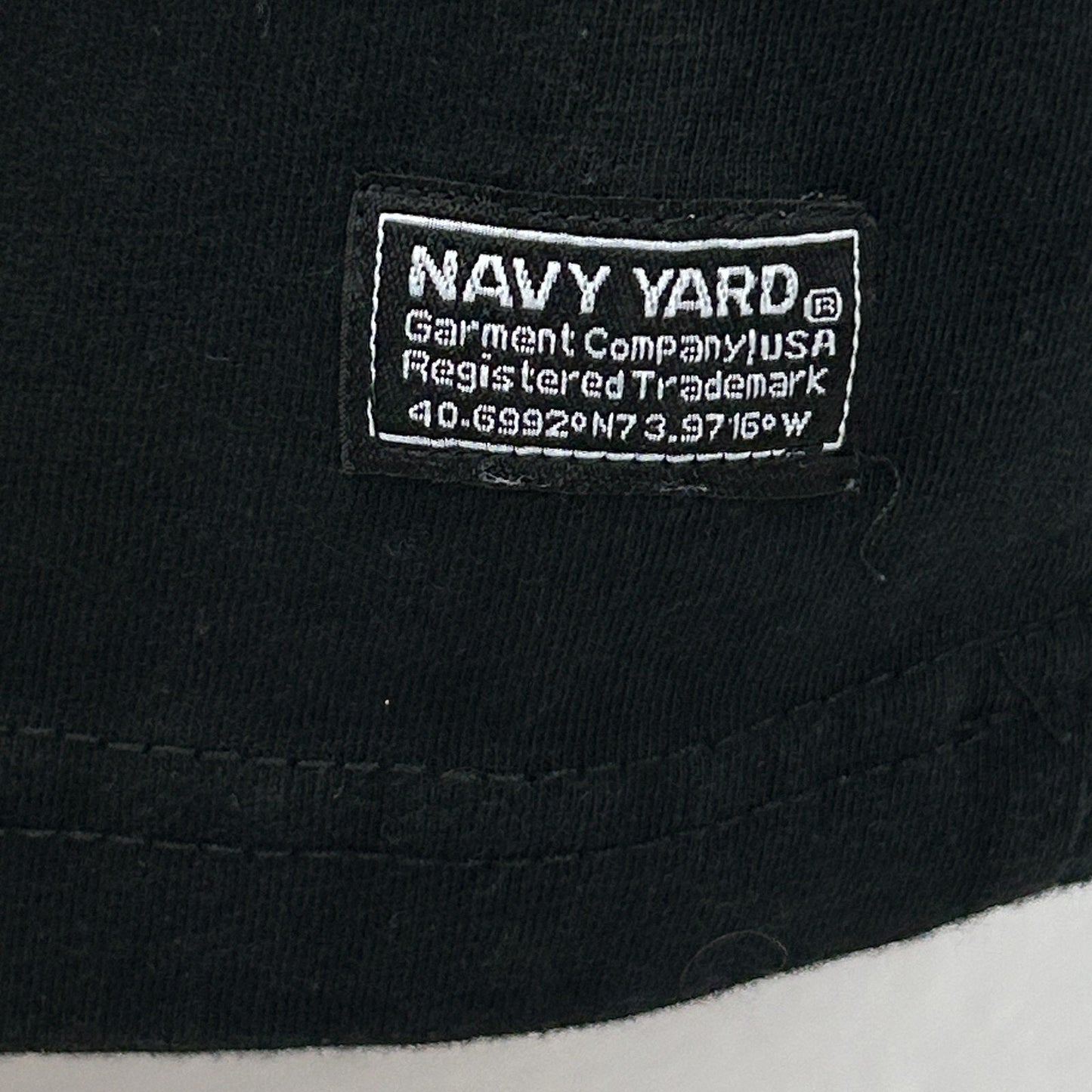 NASA Space Bear Ringer T Shirt Mens L Large Black Short Sleeve Navy Yard