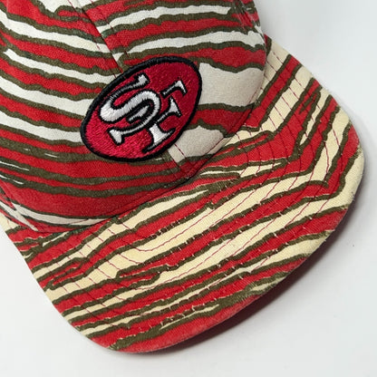 Vintage 90s Zubaz San Francisco SF 49ers Hat Baseball Cap Red Official Snapback