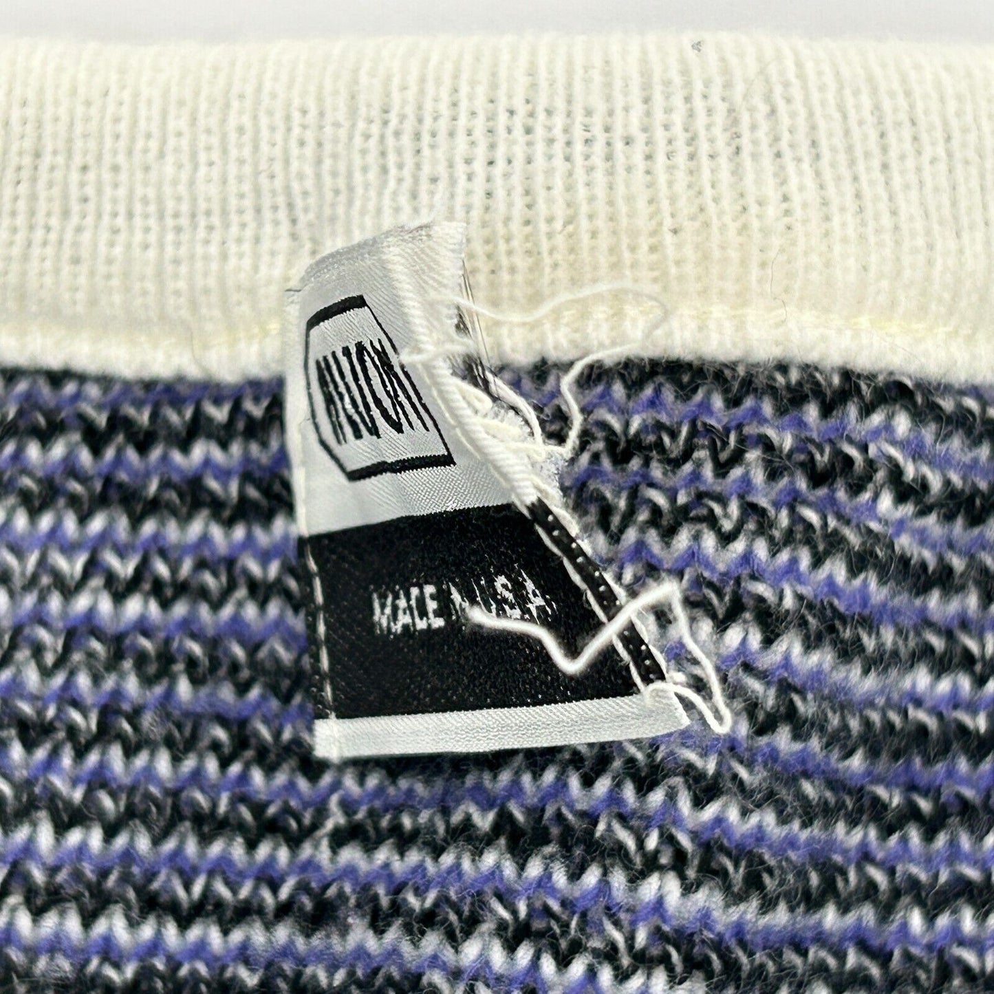 Hilton Vintage 90s Knit Sweater Purple White Geometric Made In USA Medium