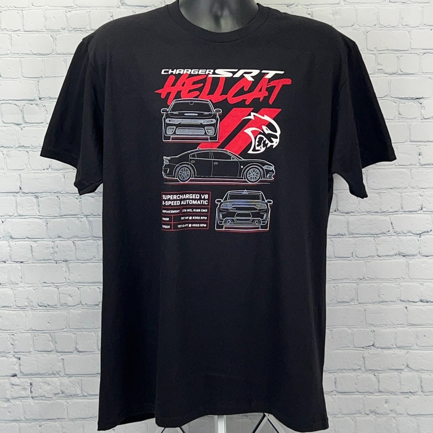 Dodge Charger SRT Hellcat T Shirt XL X-Large Black FSG Freedom Street Garage Tee