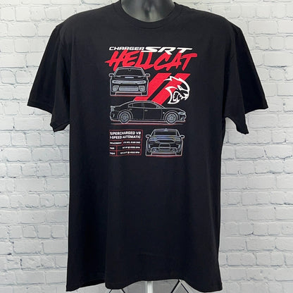 Dodge Charger SRT Hellcat T Shirt XL X-Large Black FSG Freedom Street Garage Tee