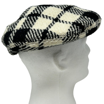 Frank Olive 女式格子贝雷帽复古 60 年代 70 年代黑白