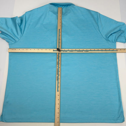 Ocean + Coast 2XLT Tall Polo Shirt Aqua Blue USA Flag Marlin Fishing Golf