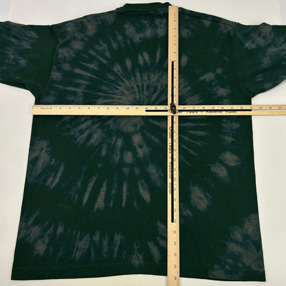 Vintage 90s Lock Key and Padlock T Shirt Made In USA Tie Dye Green XL X-Large