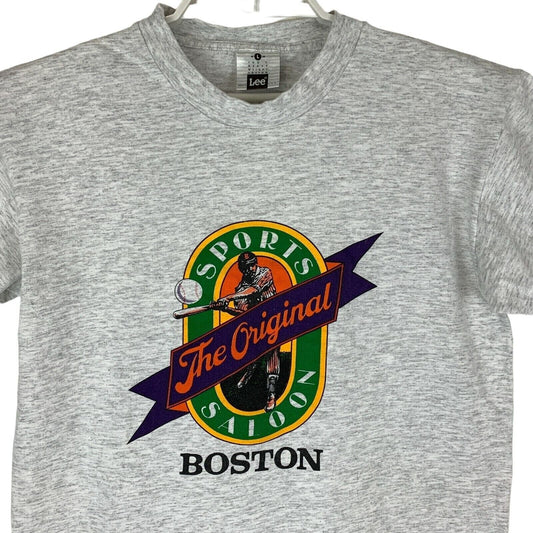 Camiseta vintage original de deportes Saloon Boston, camiseta grande de béisbol de los años 90, para hombre, color gris