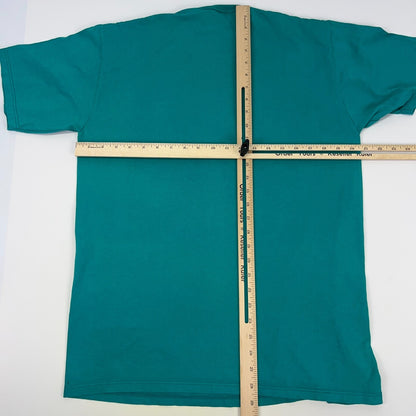Vintage 90s Over the Hill T Shirt L Large Green Birthday Aging Old Made In USA