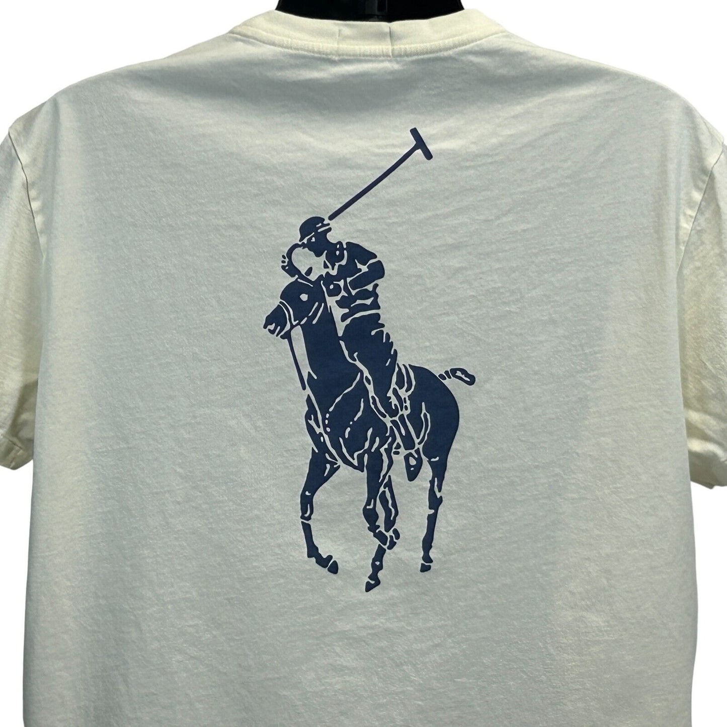 Polo Ralph Lauren T Shirt Large Authenticated Big Pony Classic Fit Mens Ivory