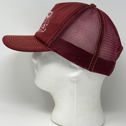 Vintage 80s Take One Day At A TIme Trucker Hat Baseball Cap Funny Snapback Red