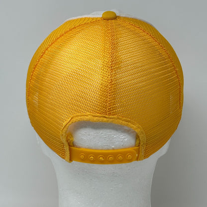 Vintage 80s Kaweah Crop Dusters Trucker Hat Baseball Cap Mesh Snapback Yellow