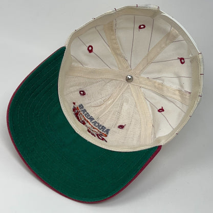 Vintage 90s Arkansas Razorbacks Basketball Hat Baseball Cap White Hogs Snapback