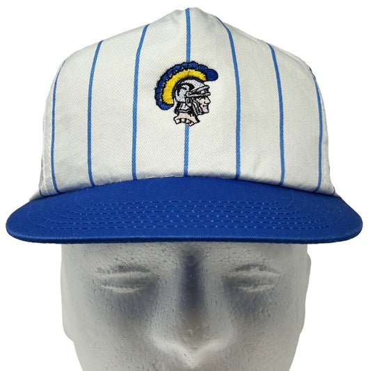 Vintage 80s 90s USC Trojans Hat Baseball Cap University Pinstripe Snapback White