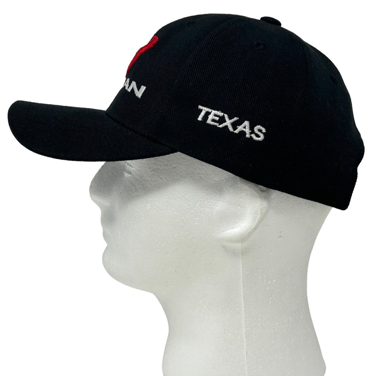 Texan Texas Strapback Hat Longhorn Lone Star State Black Six Panel Baseball Cap