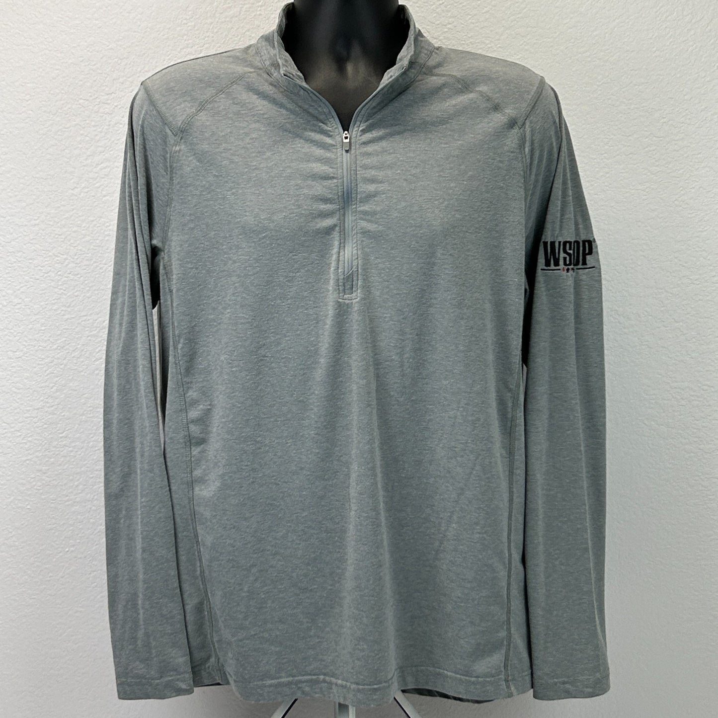 World Series of Poker 1/4 Quarter Zip Shirt Travis Mathew WSOP Gray Mens L Large