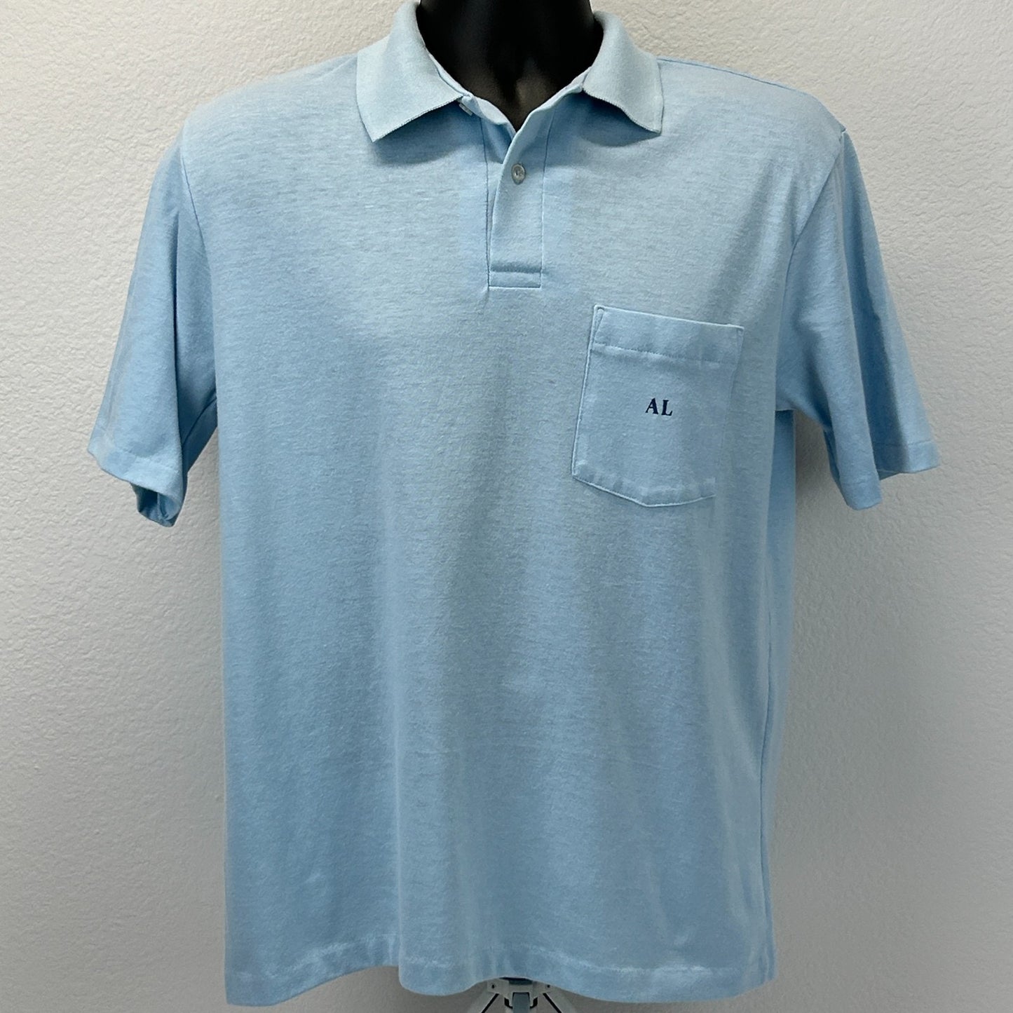 Vintage 80s Hewlett Packard Sales Support Team Polo Shirt Computers Blue L Large