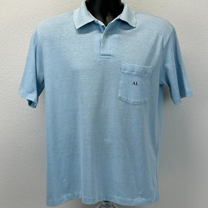 Vintage 80s Hewlett Packard Sales Support Team Polo Shirt Computers Blue L Large