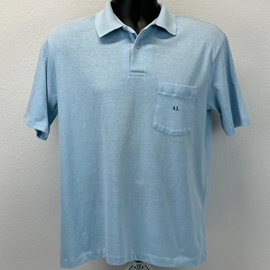 Vintage 80s Hewlett Packard Sales Support Team Polo Shirt Computers Blue L Large - Neon Vintage