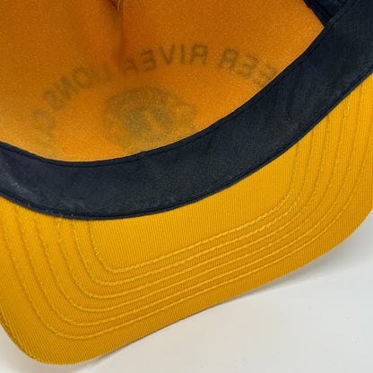 Vintage Deer River Lions Club Trucker Hat Cap Yellow 80s Minneapolis Snapback