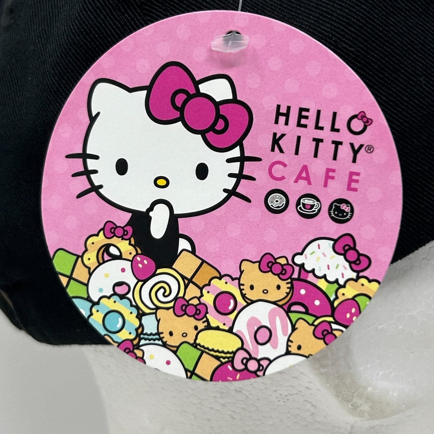 Hello Kitty Cafe Dad Hat Baseball Cap Las Vegas Sanrio 6 Panel Strapback Black