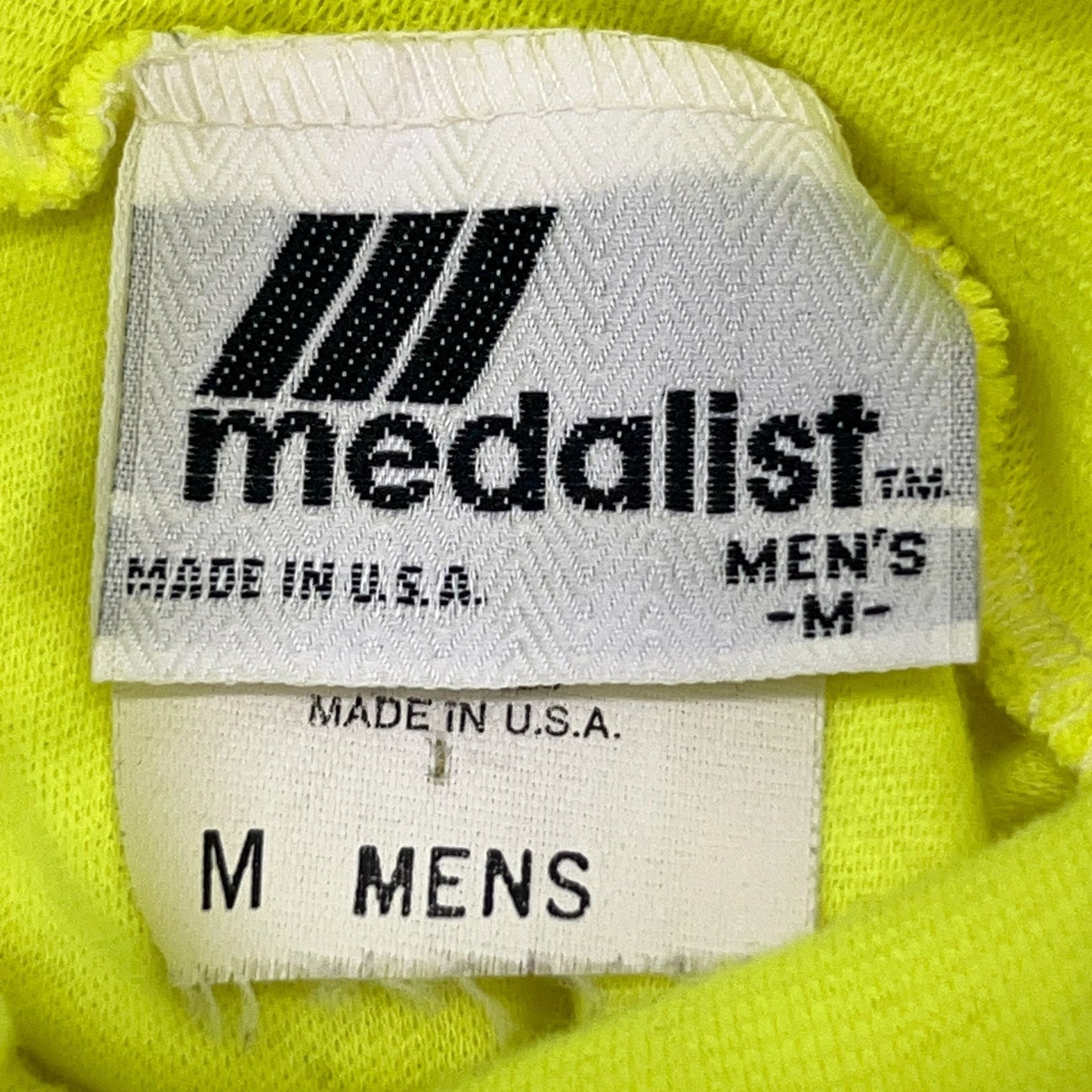 Vintage 90s Medalist Turtleneck T Shirt S Small Fluorescent Neon Yellow LS Ski