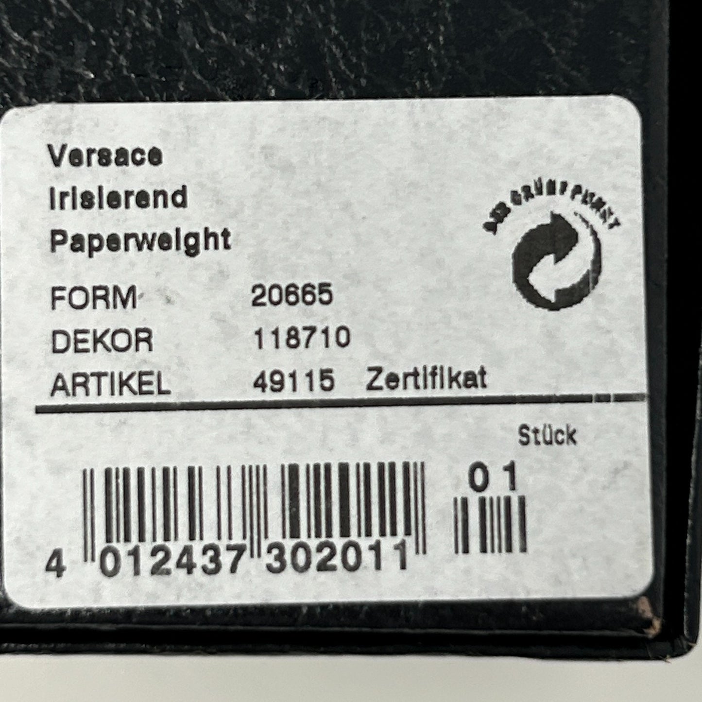 Versace x Rosenthal Blown Glass Paperweight Medusa Iridescent Opalescent White