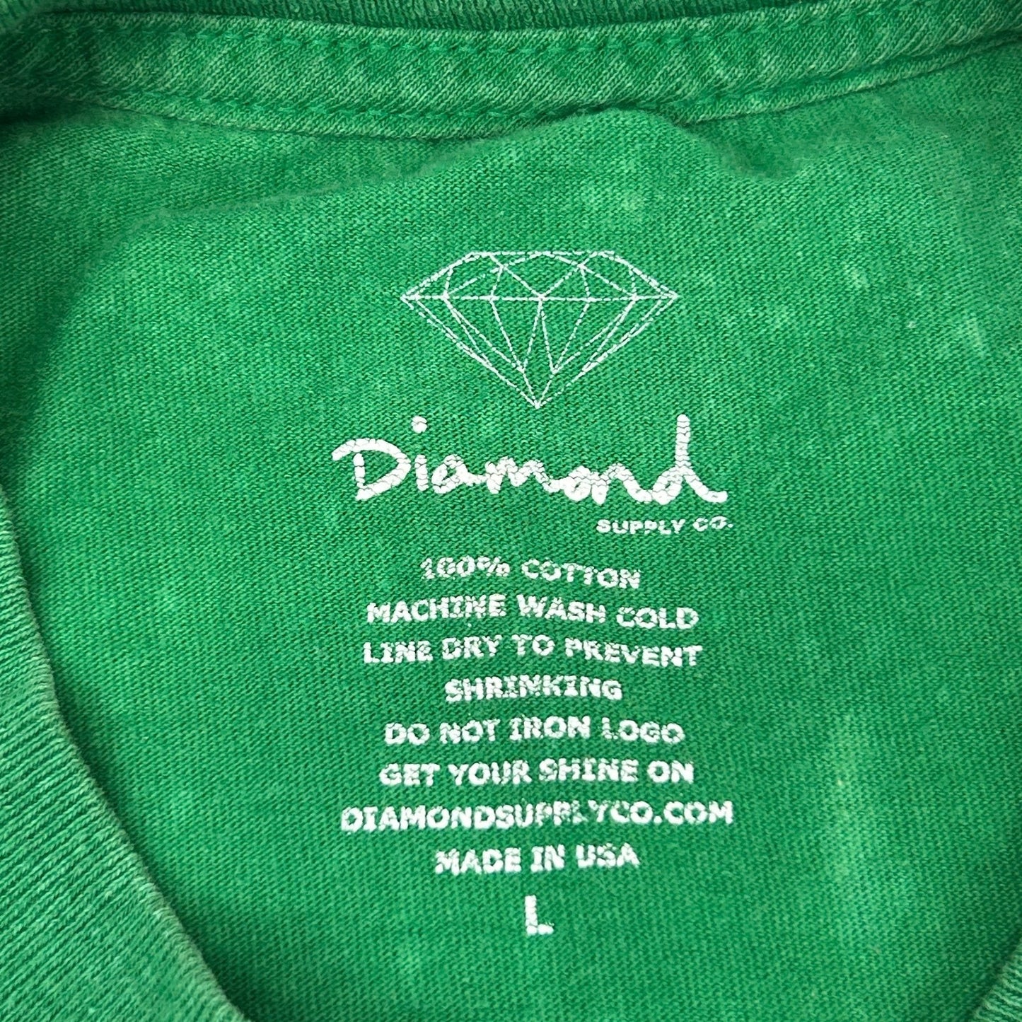 University of Diamond Supply Co T Shirt Streetwear Self Education Green L Large