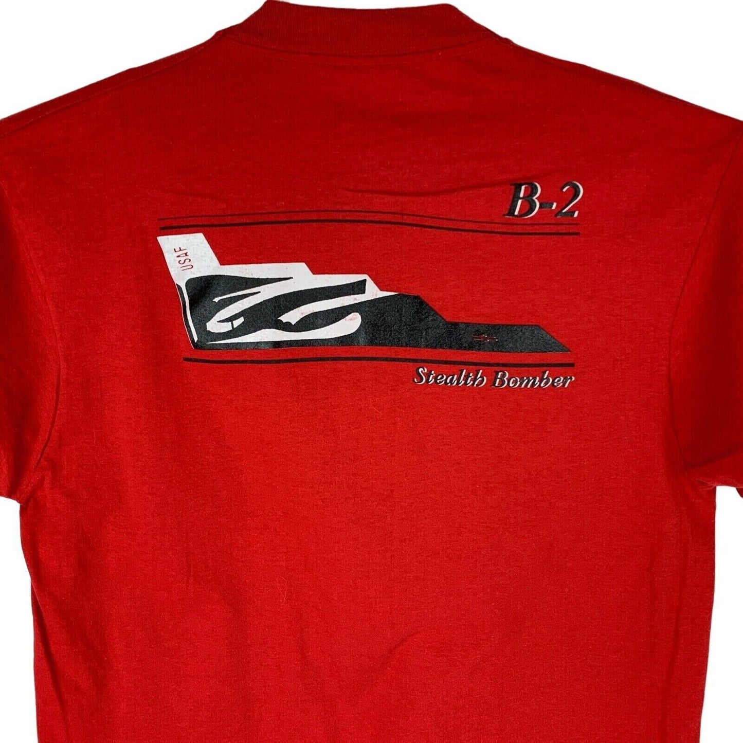 Camiseta vintage de los años 90 Stealth Bomber B-2 B2, talla grande, para hombre, color rojo, fabricada en EE. UU.