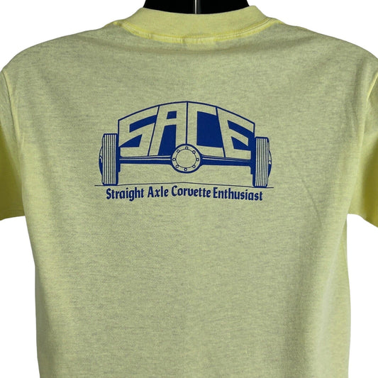 Camiseta vintage de los años 80 para entusiastas de los Corvette con eje recto de SACE, talla pequeña, SACC C1, EE. UU.