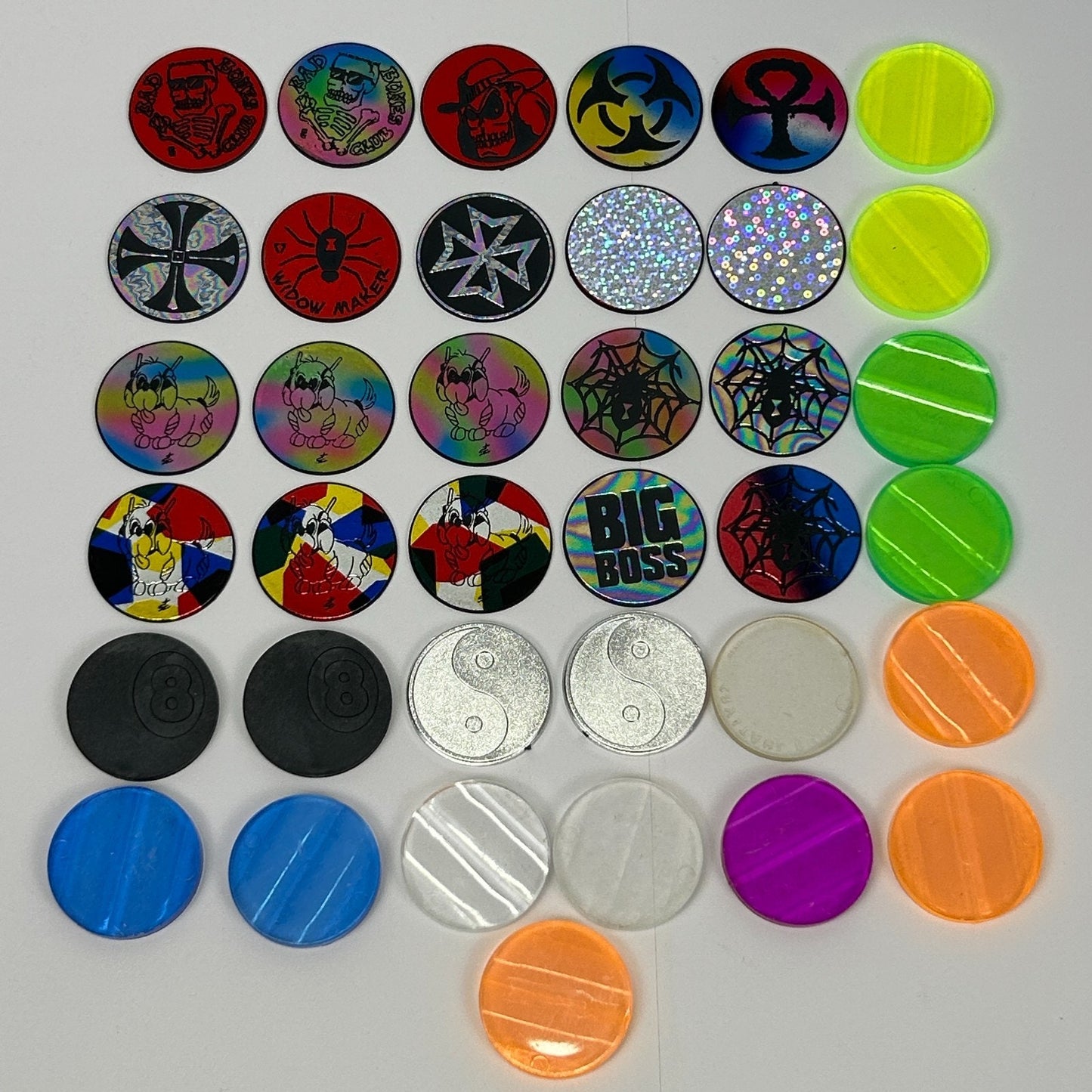 Vintage 90s Lot of 67 Milk Caps Pieces 30 Pogs 37 Slammers Hawaiian Game