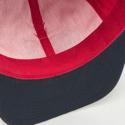 Vintage 90s Burlington Route Hat Baseball Cap Railroad Train CB&Q Snapback Red