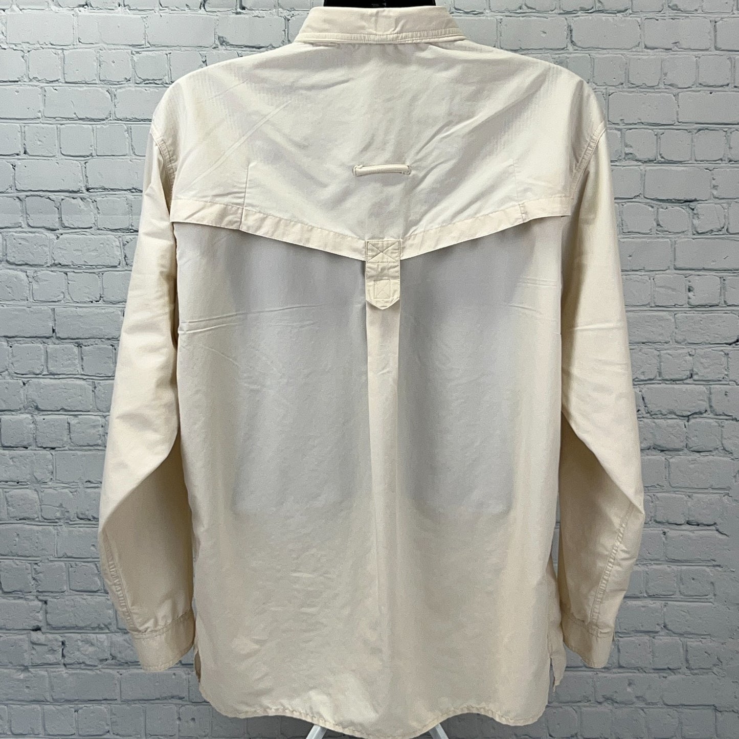 ExOfficio Air Strip Lite Button Front Shirt Fishing Vented LS Beige XL X-Large