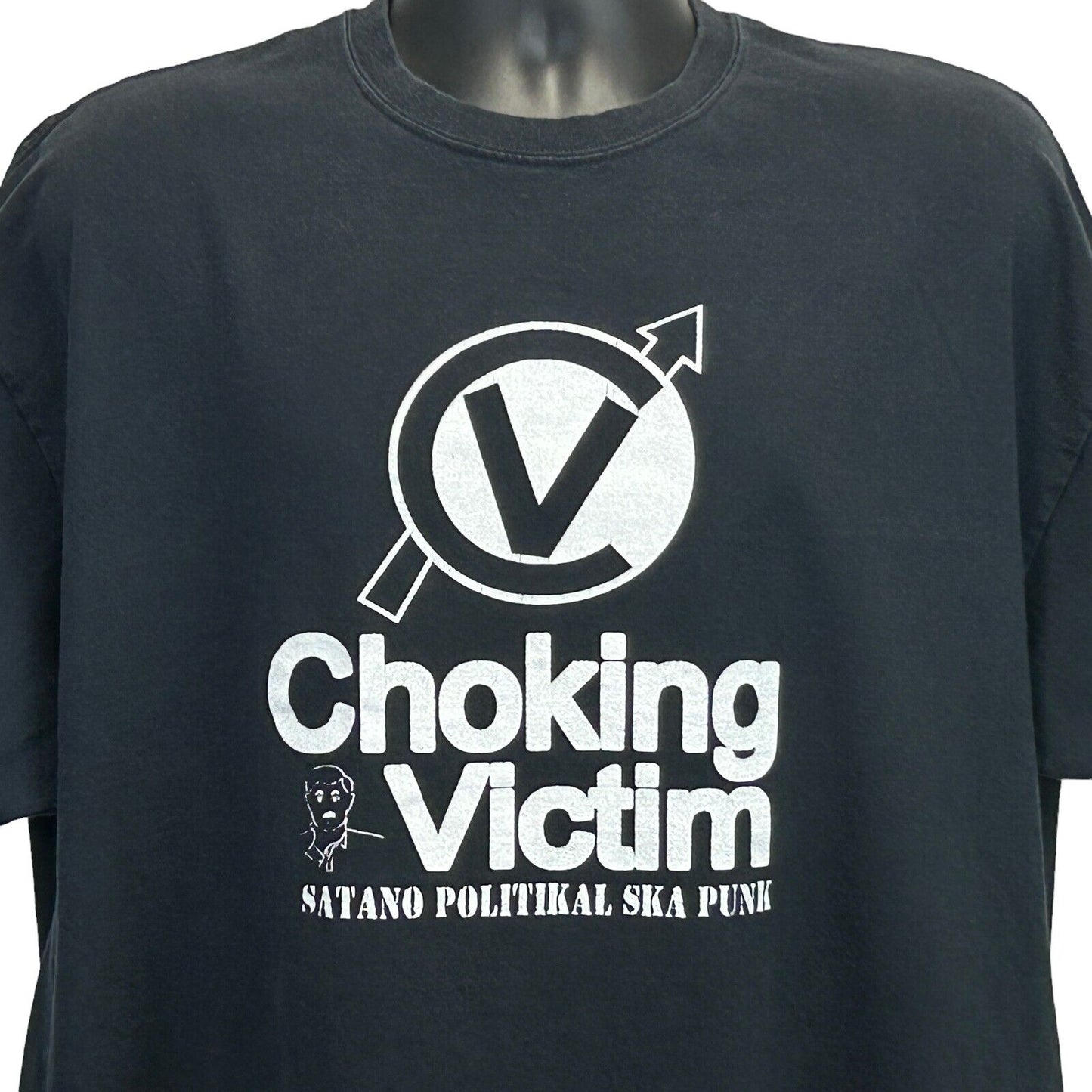 Choking Victim T Shirt Satano Politikal Ska Punk Leftover Crack Black Tee 2XL