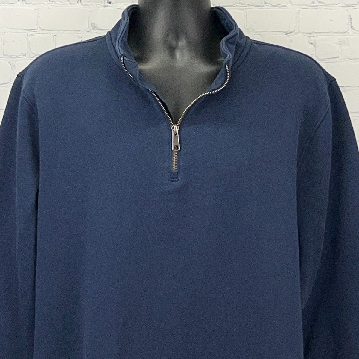 Old Navy 1/4 Quarter Zip Sweatshirt Mens 2XL XXL Navy Blue Pullover Cotton Blend