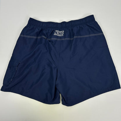 Nike Board Shorts Swim Trunks Mesh Lined Pockets Drawstring Blue XL X-Large - Neon Vintage
