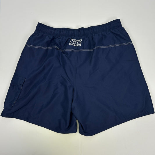 Nike Board Shorts Swim Trunks Mesh Lined Pockets Drawstring Blue XL X-Large - Neon Vintage