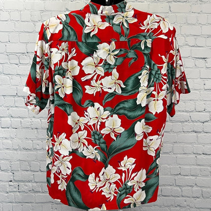 Vintage 90s Hawaiian Reserve Collection Hawaiian Button Front Shirt Red M Medium
