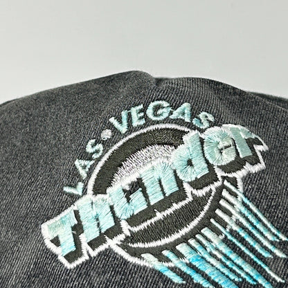 Vintage 90s Las Vegas Thunder Hat Cap Black Ice Hockey Snapback KEDG The Edge