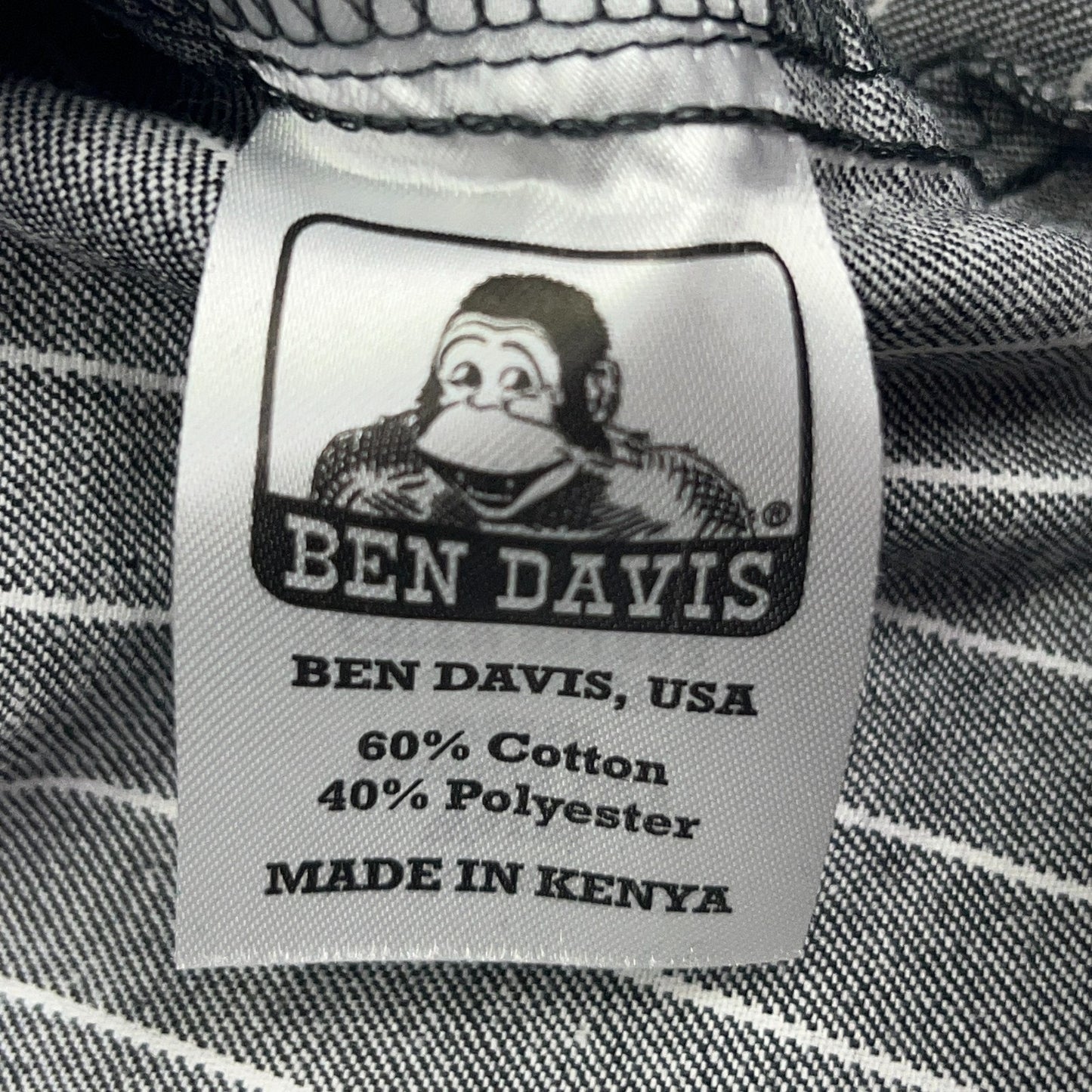 Ben Davis Hickory Striped Pullover 1/4 Zip Shirt XL X-Large Gray Short Sleeve