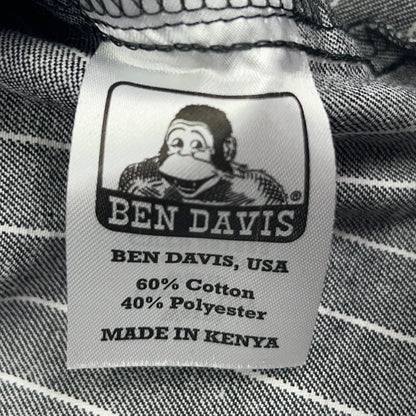 Ben Davis Hickory Striped Pullover 1/4 Zip Shirt XL X-Large Gray Short Sleeve