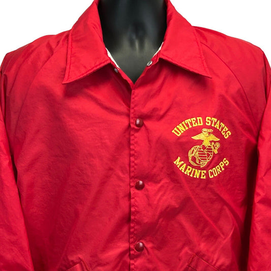 US Marine Corps Vintage 80s Jacket Large USMC Military Swingster USA Mens Red