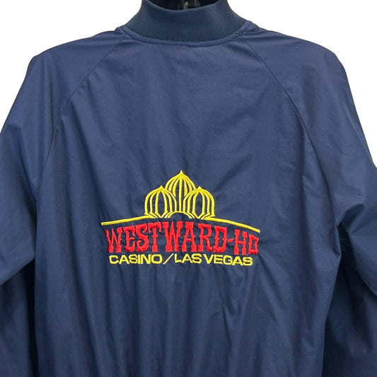 Westward Ho Hotel Casino Vintage 90s Y2Ks Bomber Jacket Las Vegas Blue Large