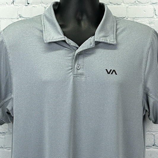 RVCA Sport Vent Polo Shirt PM Tenore Skater Surfer Surfing MMA Gray L Large