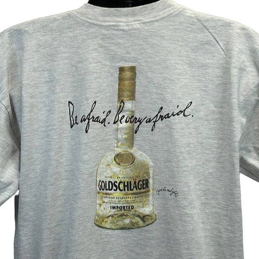 Goldschlager Liquor Vintage 90s T Shirt X-Large Schnapps Alcohol USA Mens Gray