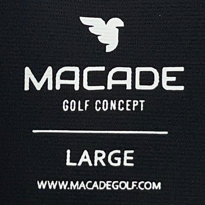 Macade Golf Heath Bomber Henley Shirt Mens L Large Black Short Sleeve Stretch