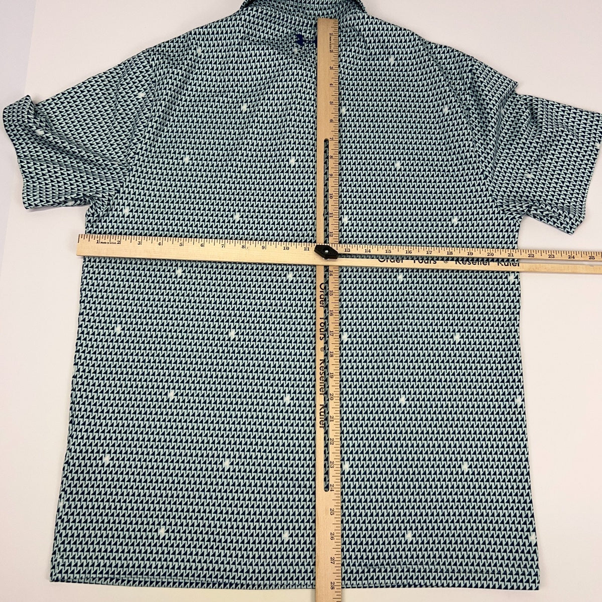 Under Armour Playoff 2.0 Golf Flags Polo Shirt M Medium Blue Green Loose Fit
