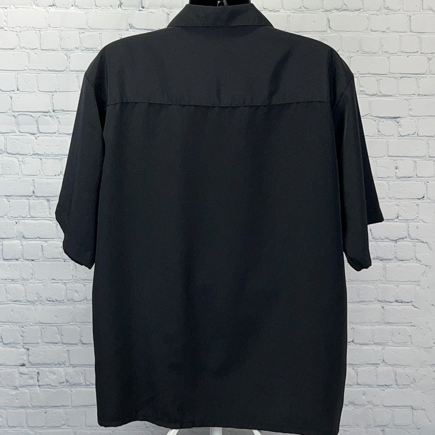 Vintage 90s MT:2 Flames Button Front Camp Shirt Fire Rockabilly Black XL X-Large